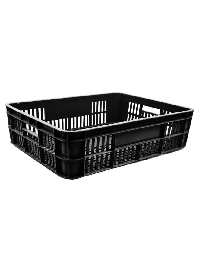 Plastica Industries LLC Bakery Plastic Crate 590x450x170mm, 39L Stackable Bread Storage & Transport Box for Bakeries, Restaurants & Food Distribution - Black - Image 1
